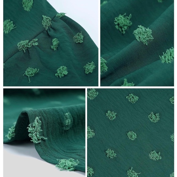 Emerald Green Swiss Dot Dress EUC - Picture 3 of 7